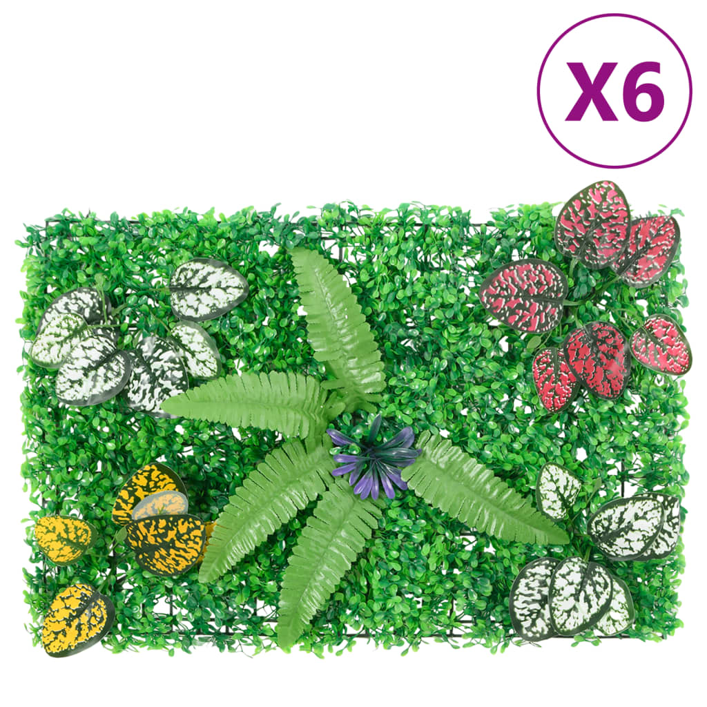   Vedação de plantas artificiais 6 pcs 40x60 cm verde