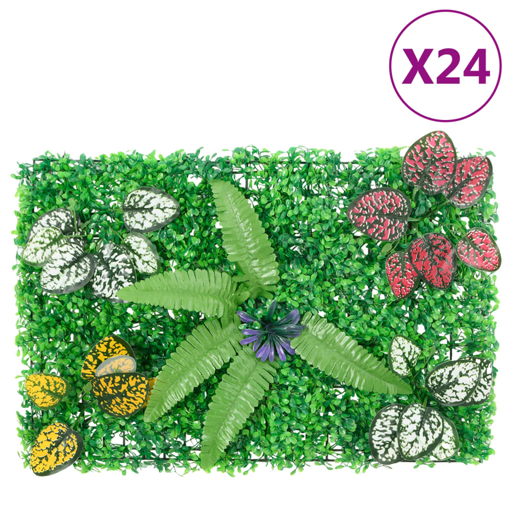   Vedação de plantas artificiais 24 pcs 40x60 cm verde
