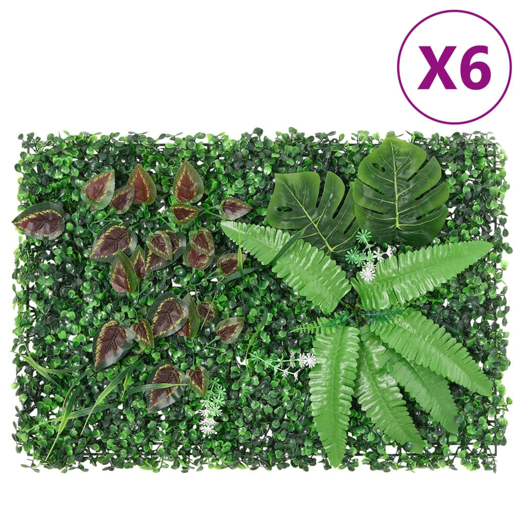   Vedação de plantas artificiais 6 pcs 40x60 cm verde