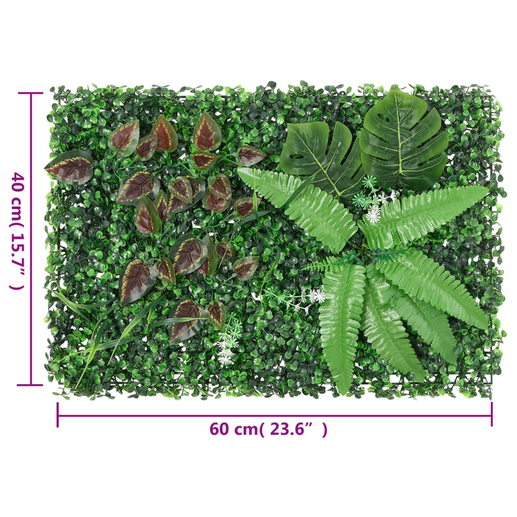   Vedação de plantas artificiais 6 pcs 40x60 cm verde