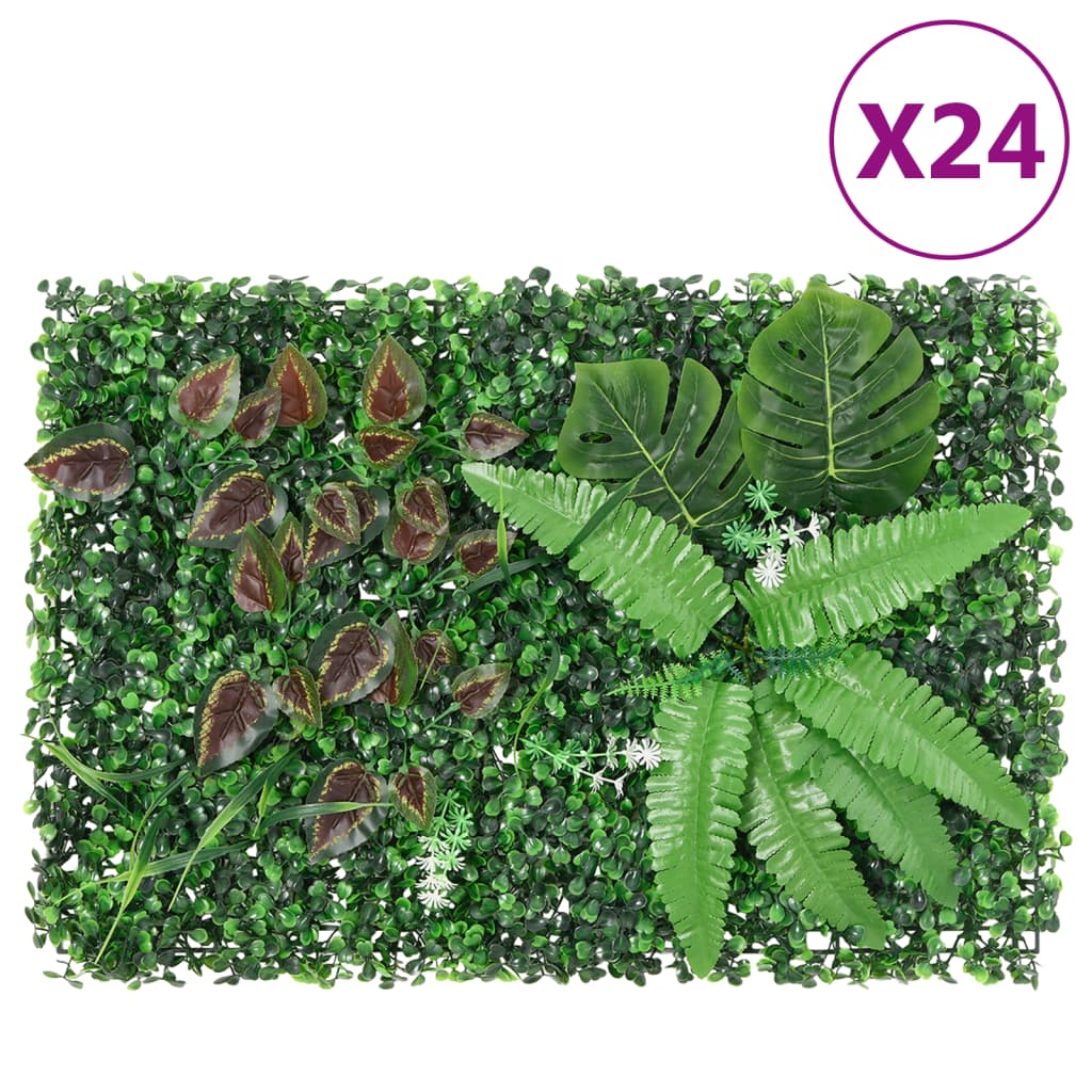   Vedação de plantas artificiais 24 pcs 40x60 cm verde
