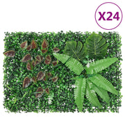   Vedação de plantas artificiais 24 pcs 40x60 cm verde