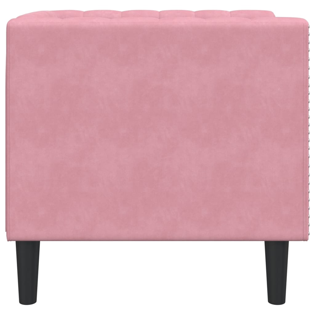 Sofá chesterfield veludo rosa