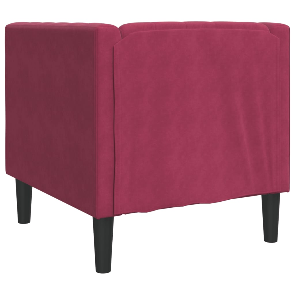 Sofá chesterfield veludo vermelho tinto