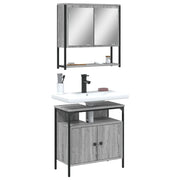 2 pcs conjunto móveis WC derivados de madeira sonoma cinza