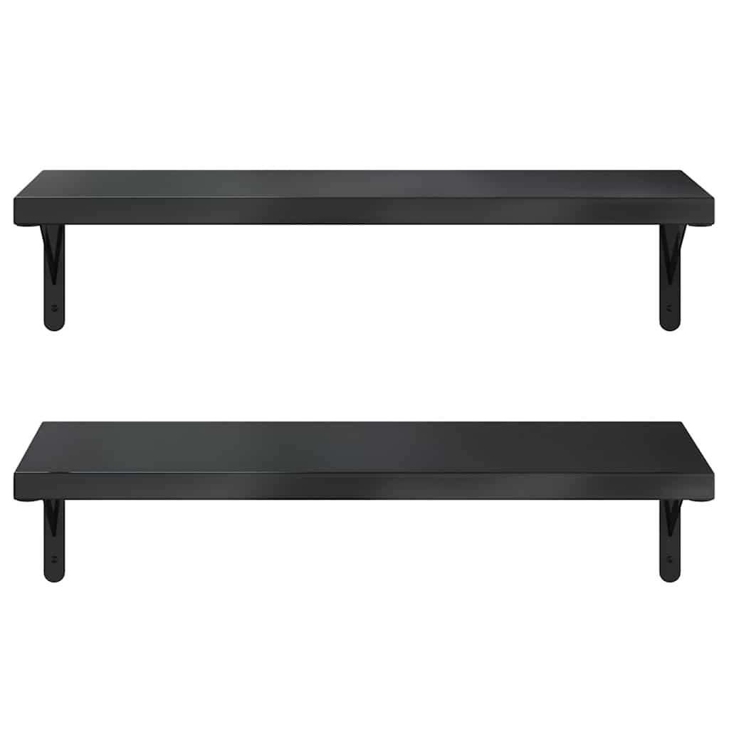 Prateleiras de parede 2 pcs 75x30 cm aço inoxidável prateado