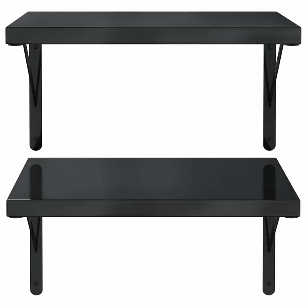 Prateleiras de parede 2 pcs 50x40 cm aço inoxidável prateado