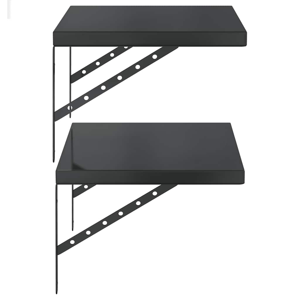 Prateleiras de parede 2 pcs 50x40 cm aço inoxidável prateado
