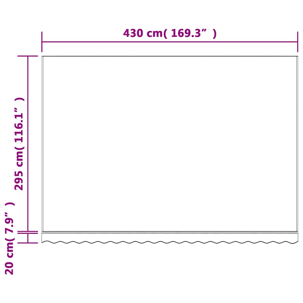 Tecido de substituição p/ toldo 4,5x3 m riscas vermelho/branco