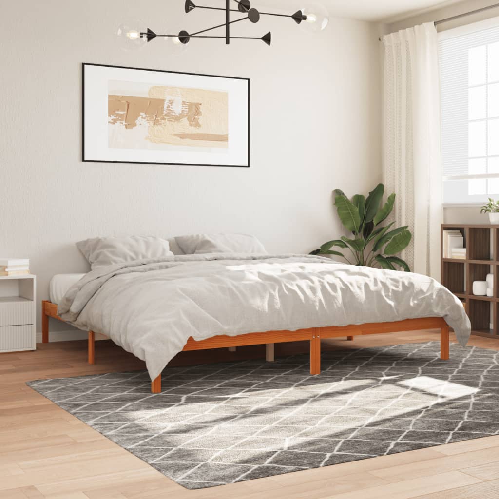 Cama sem colchão 180x200 cm pinho maciço castanho-mel