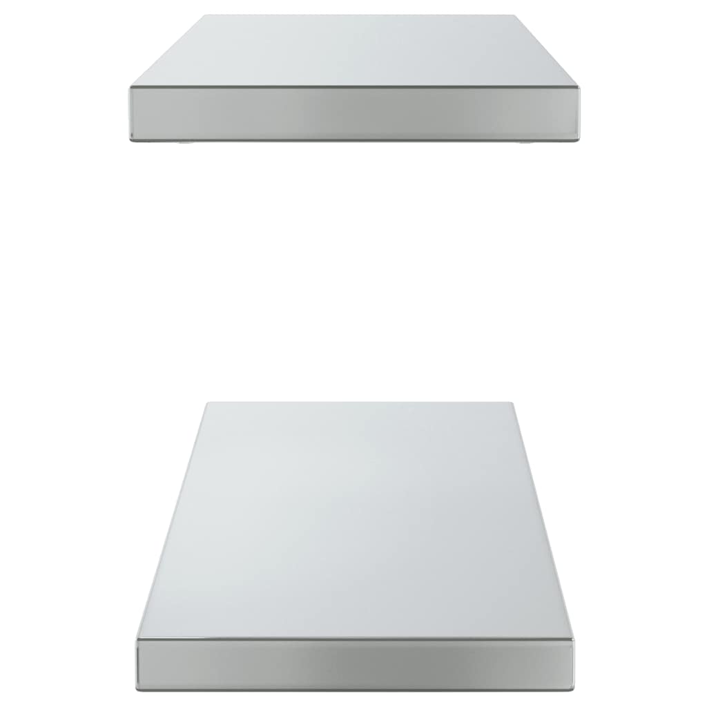 Prateleiras de parede 2 pcs 75x23,5x3cm aço inoxidável prateado