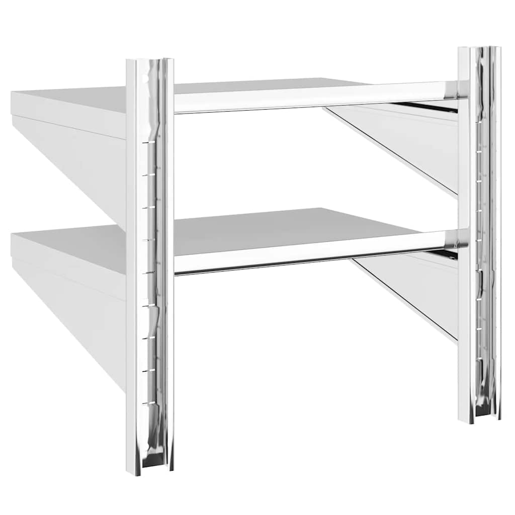 Estante parede 2 prateleiras 100x30x60 cm aço inoxidável prata