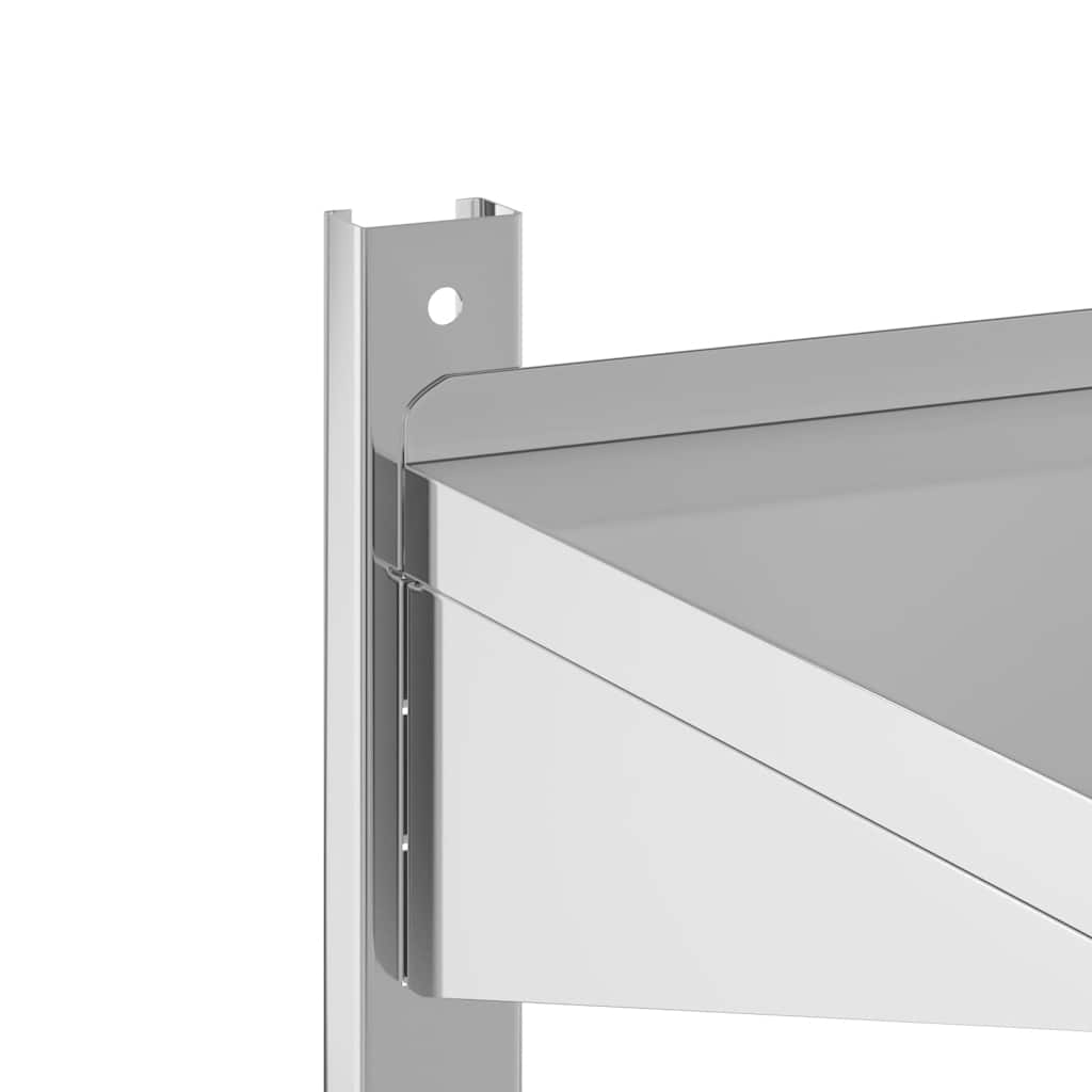 Estante parede 2 prateleiras 100x30x60 cm aço inoxidável prata
