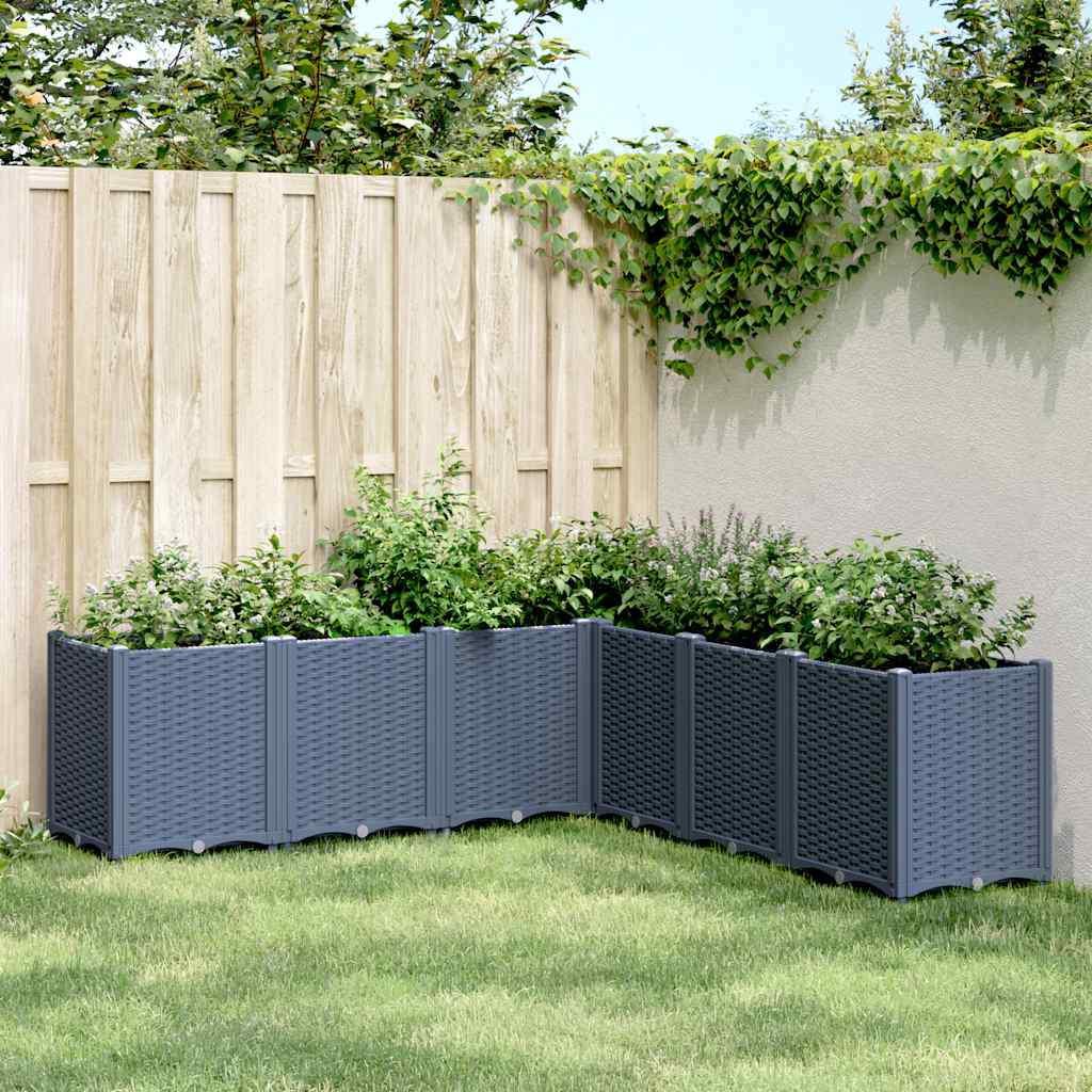 Vaso/floreira 160x160x53 cm PP cinzento azul
