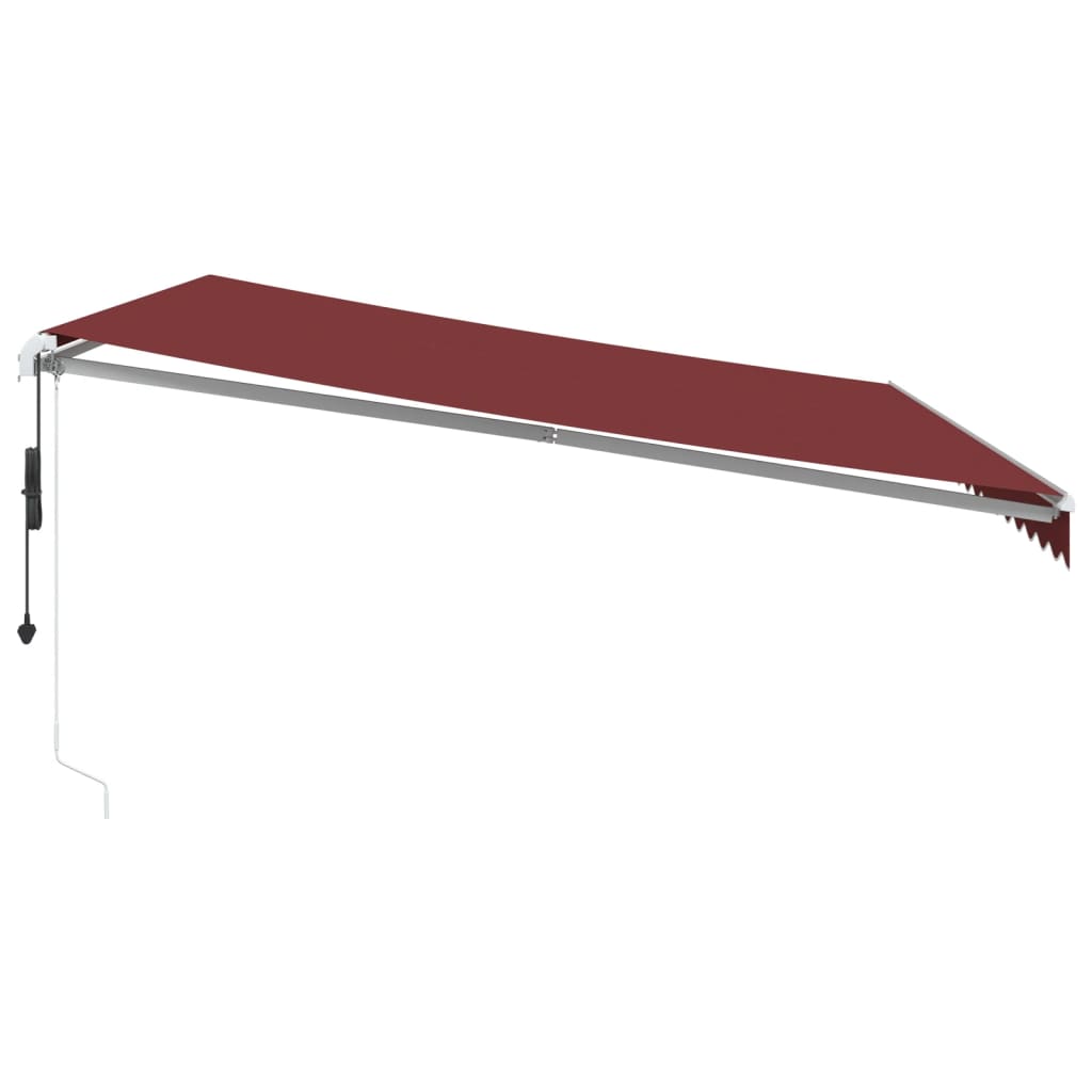 Toldo retrátil automático com luz LED 500x350 cm bordô