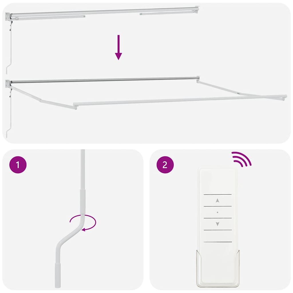 Toldo retrátil 4x3 m tecido e alumínio antracite e branco