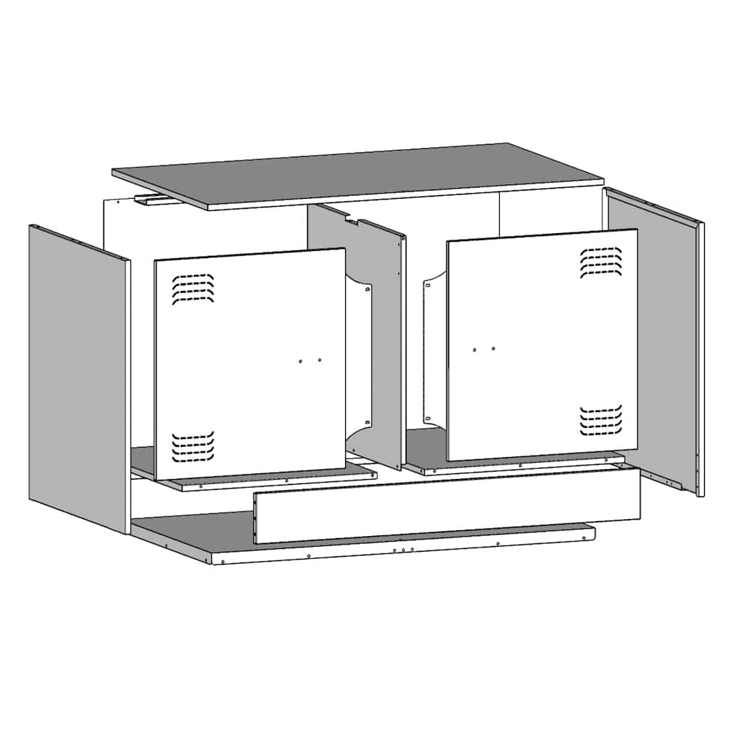 Móvel de TV 67x39x44 cm aço branco