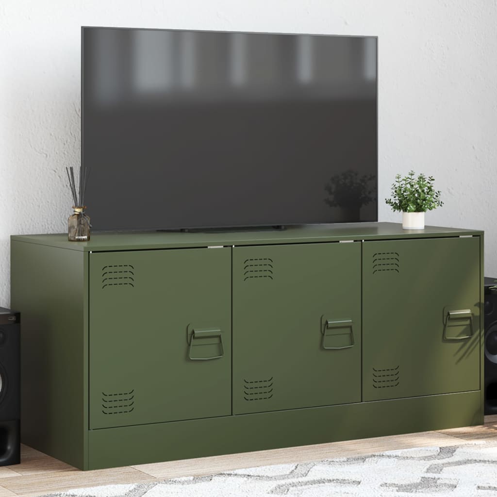 Móvel de TV 99x39x44 aço verde azeitona