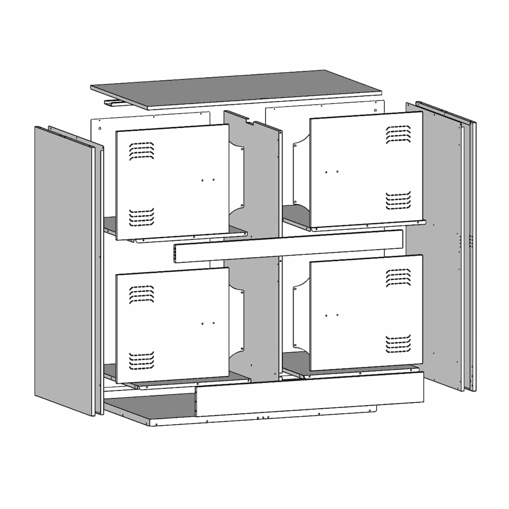 Aparador 67x39x73 cm aço branco