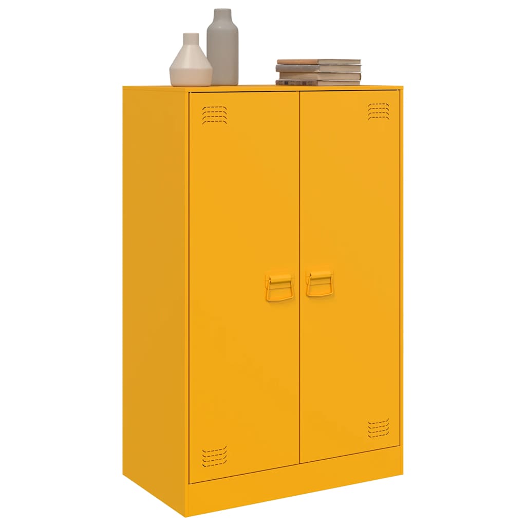 Aparador 67x39x107 cm aço amarelo mostarda