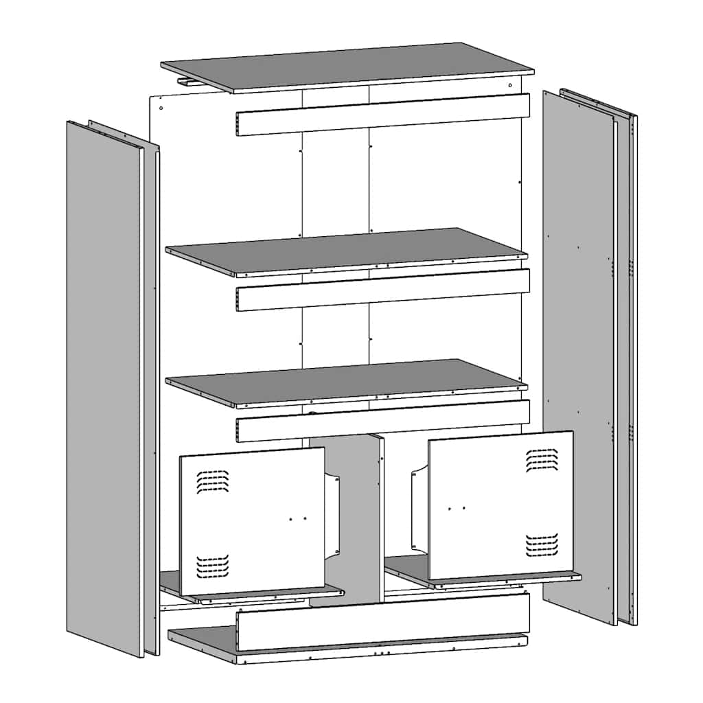 Aparador 67x39x107 cm aço antracite