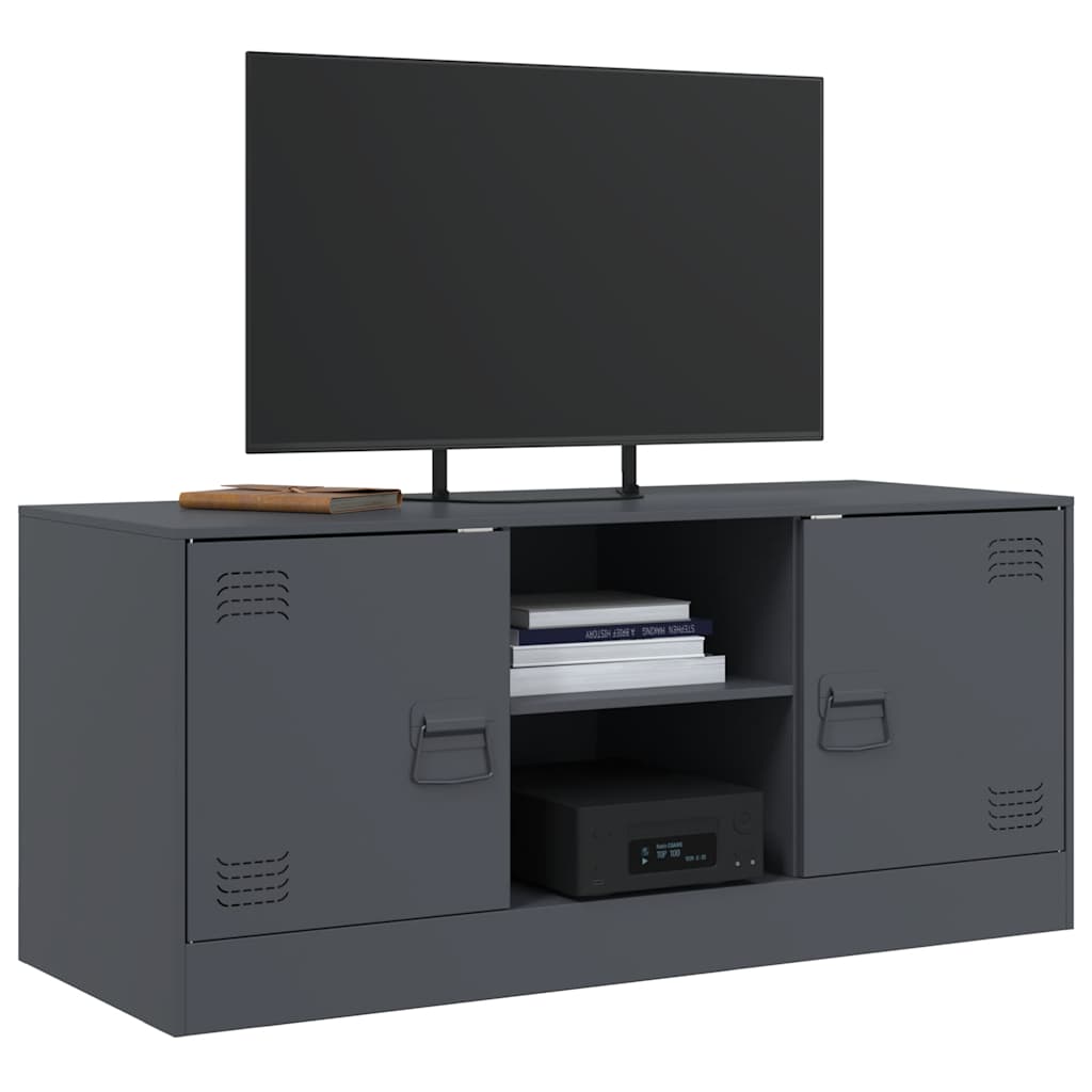 Móvel de TV 99x39x44 cm aço antracite