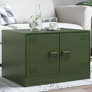 Mesa de centro 67x50x44 cm aço verde azeitona