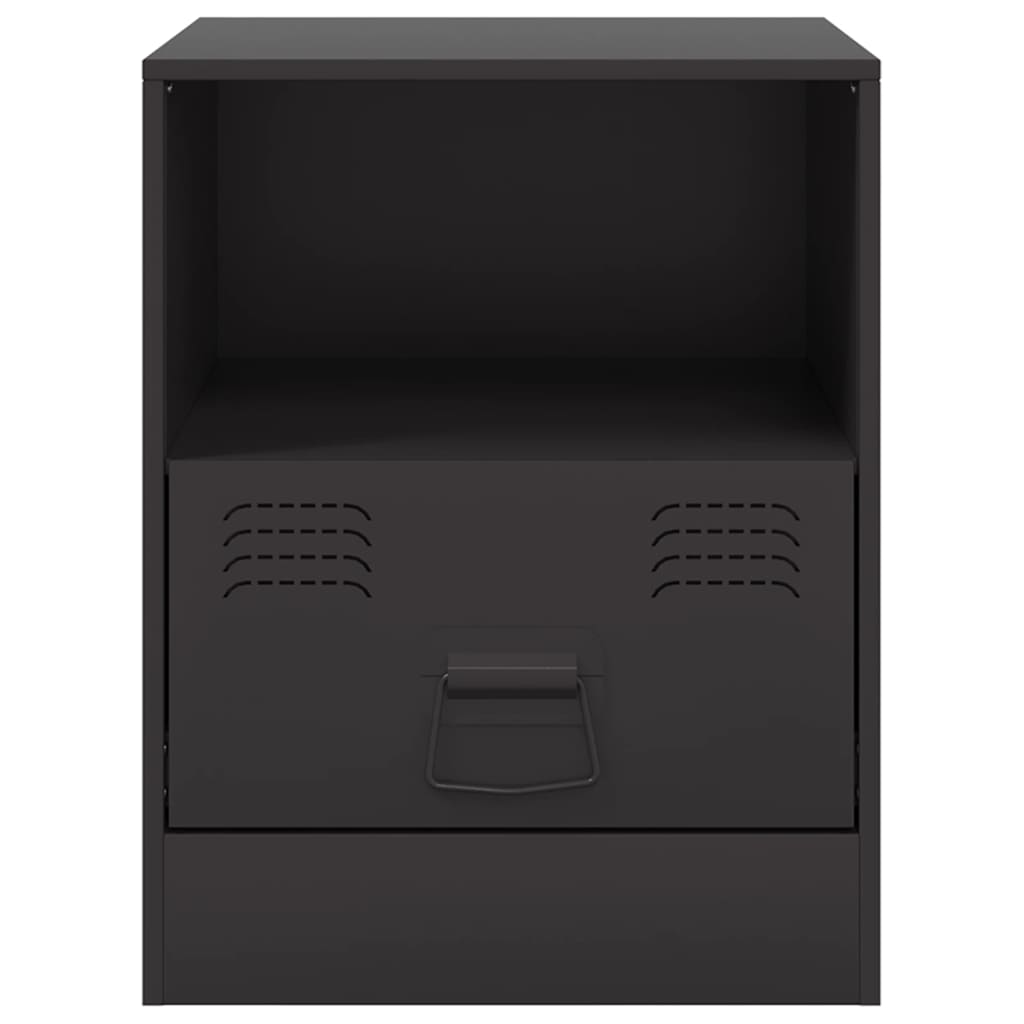 Mesas de cabeceira 2 pcs 34,5x39x44 cm aço preto