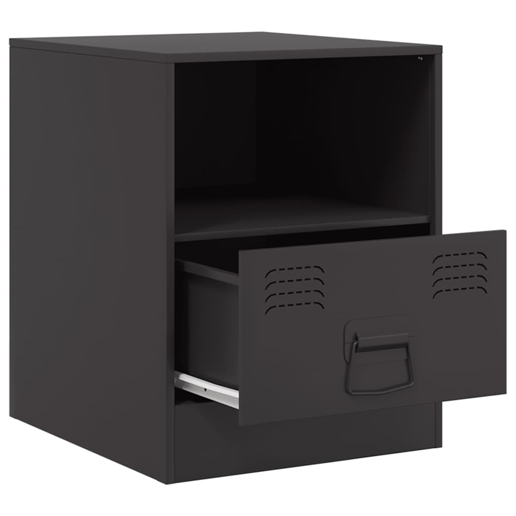 Mesas de cabeceira 2 pcs 34,5x39x44 cm aço preto