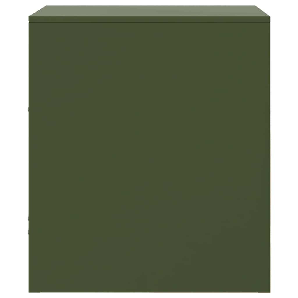 Mesas de cabeceira 2 pcs 34,5x39x44 cm aço verde azeitona