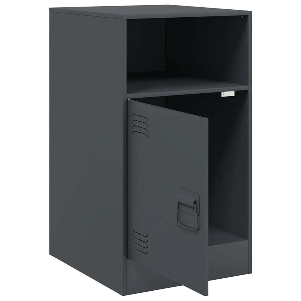 Mesa de cabeceira 34,5x39x62 cm aço antracite
