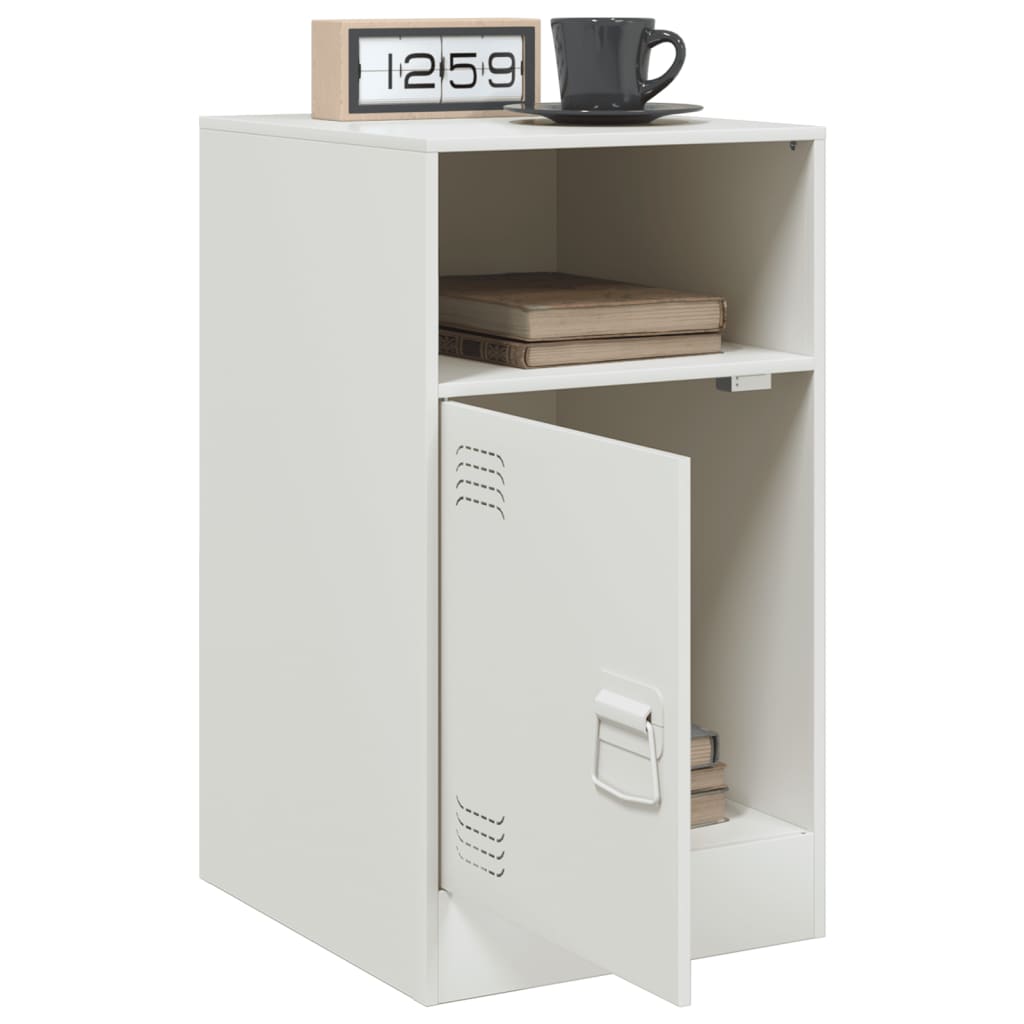 Mesas de cabeceira 2 pcs 34,5x39x62 cm aço branco
