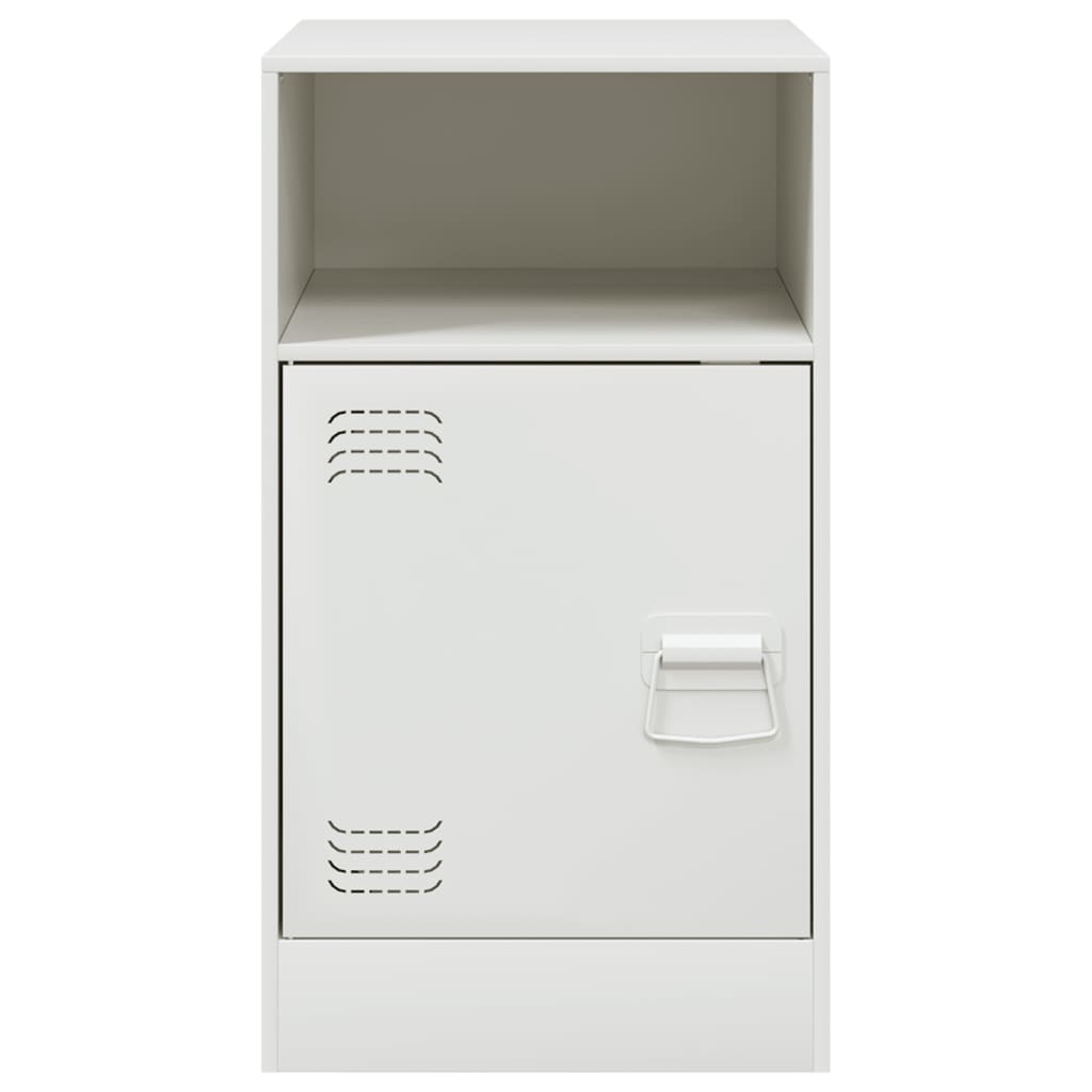 Mesas de cabeceira 2 pcs 34,5x39x62 cm aço branco