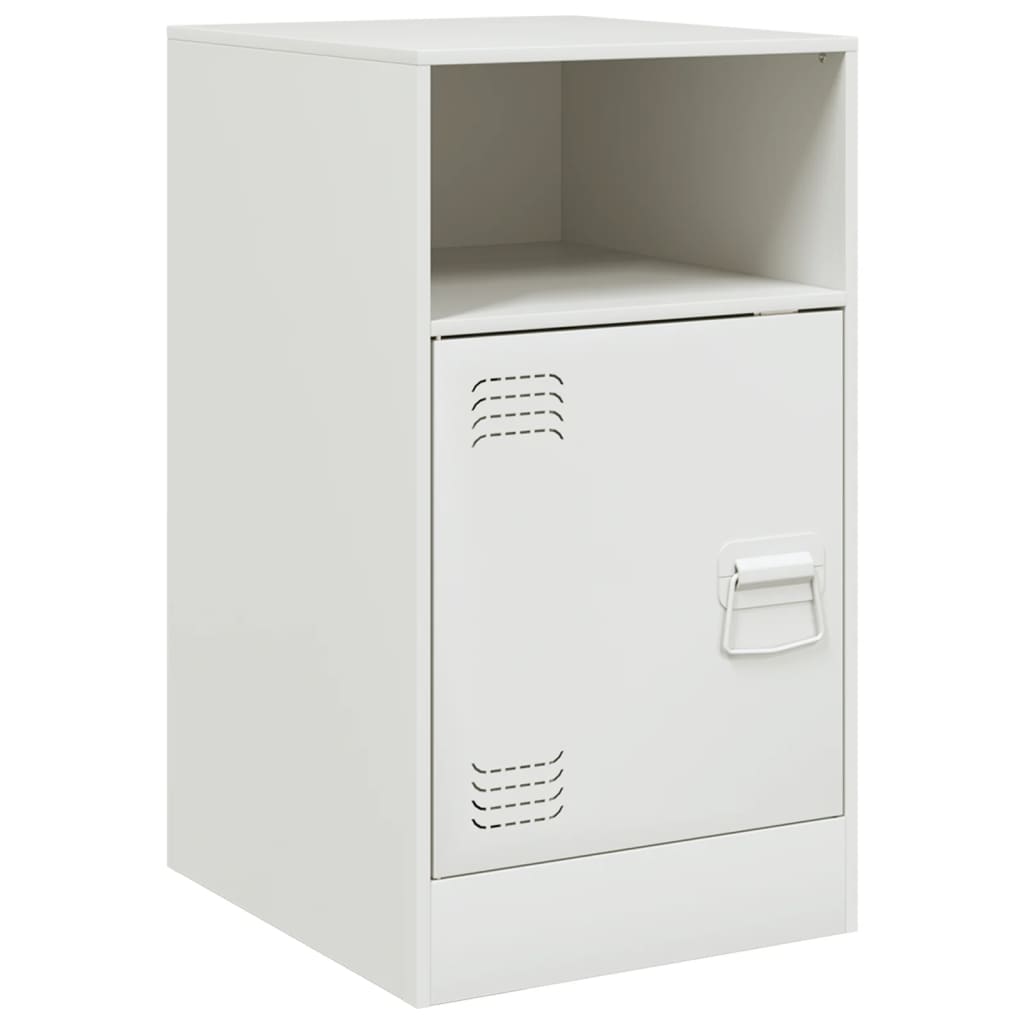 Mesas de cabeceira 2 pcs 34,5x39x62 cm aço branco