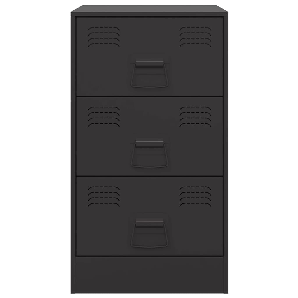 Mesas de cabeceira 2 pcs 34,5x39x62 cm aço preto