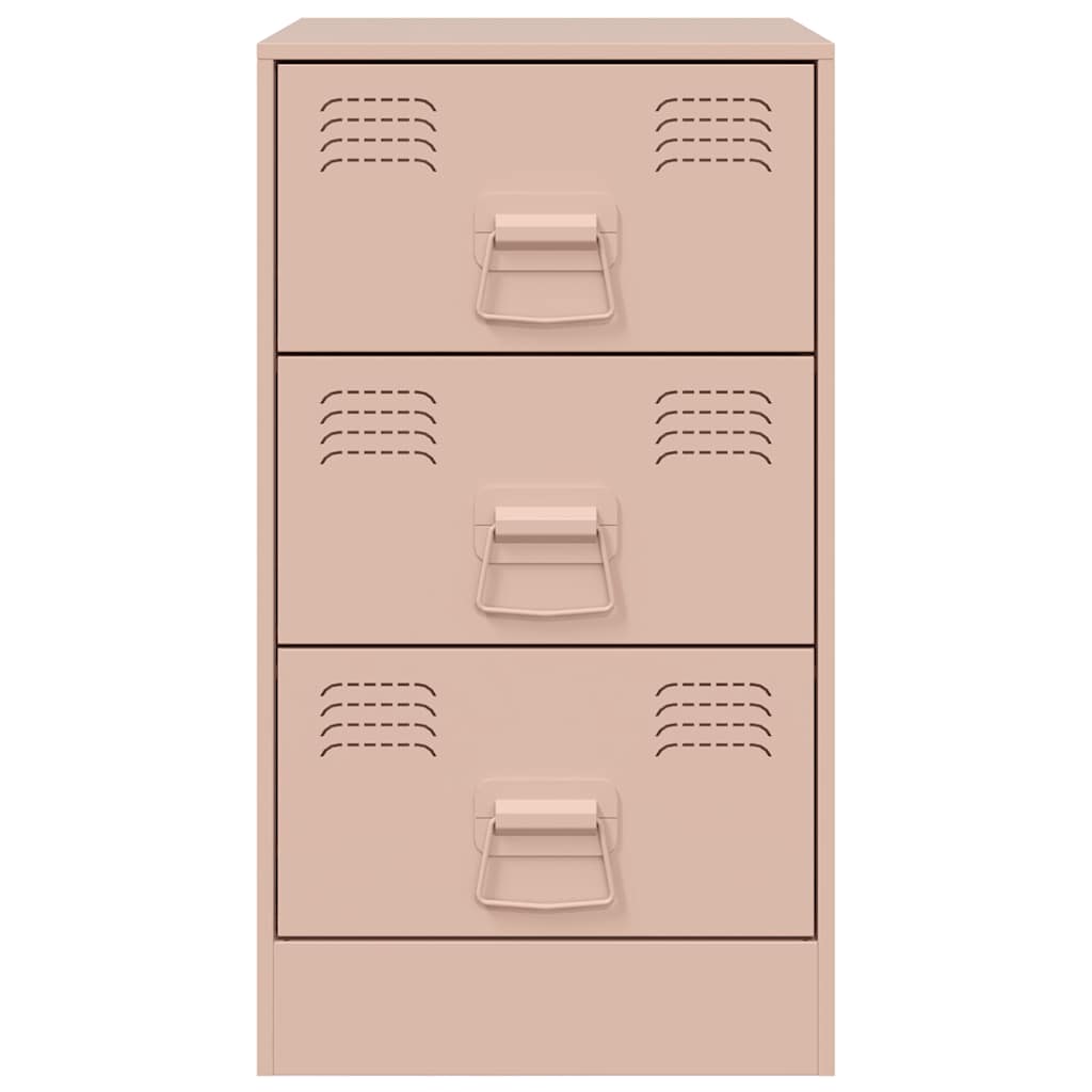 Mesas de cabeceira 2 pcs 34,5x39x62 cm aço rosa