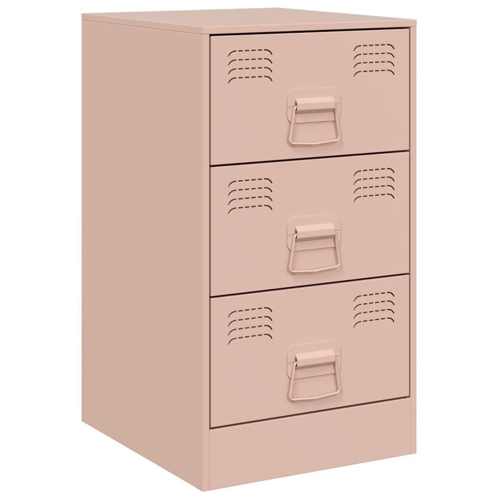 Mesas de cabeceira 2 pcs 34,5x39x62 cm aço rosa