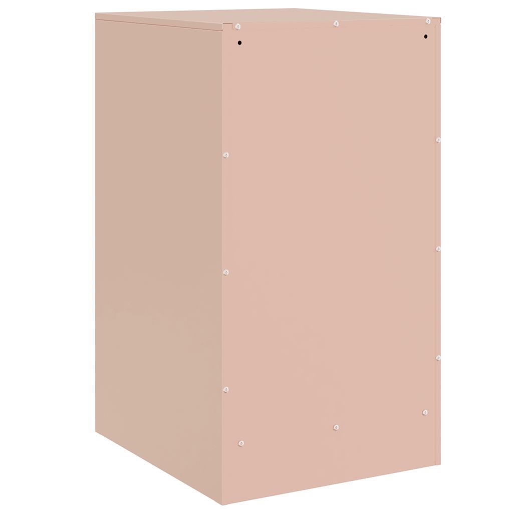 Mesas de cabeceira 2 pcs 34,5x39x62 cm aço rosa