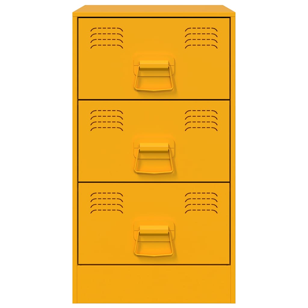 Mesa de cabeceira 34,5x39x62 cm aço amarelo mostarda
