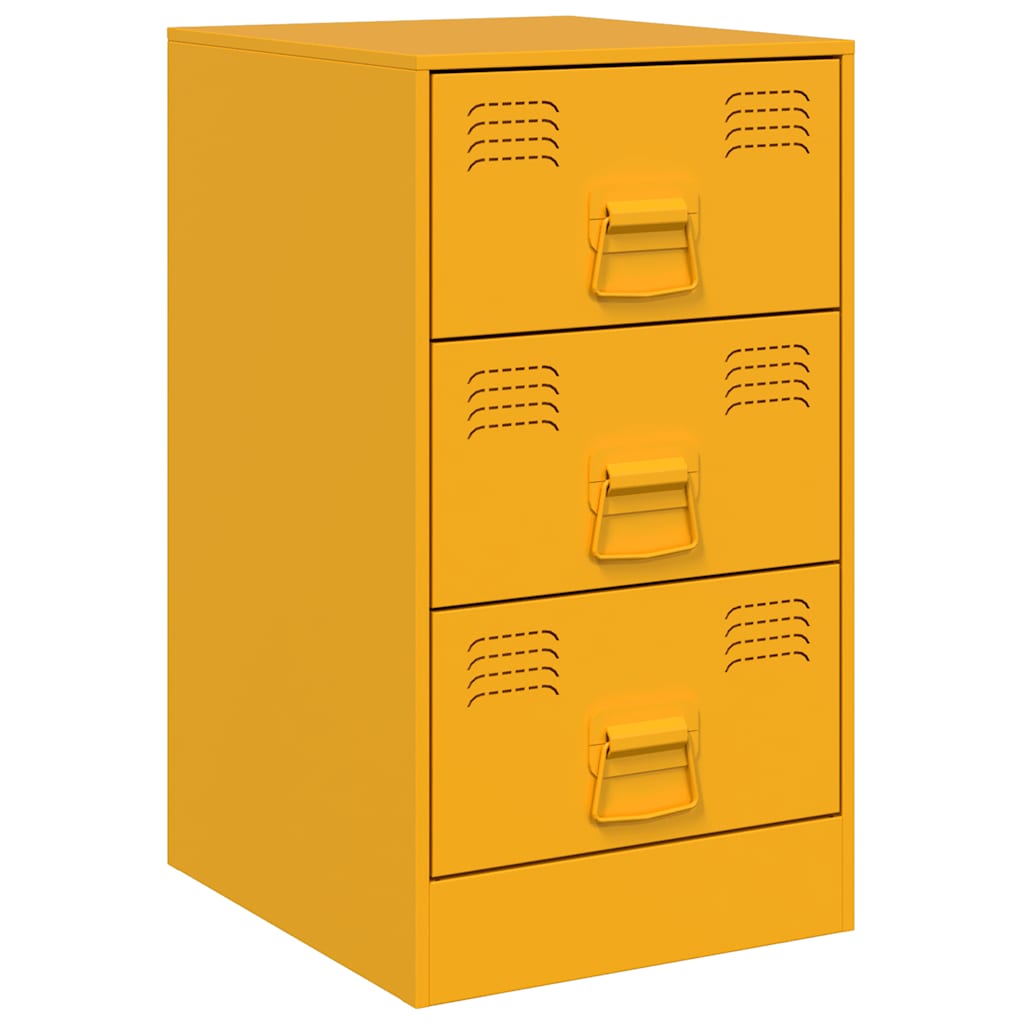 Mesas de cabeceira 2 pcs 34,5x39x62 cm aço amarelo mostarda
