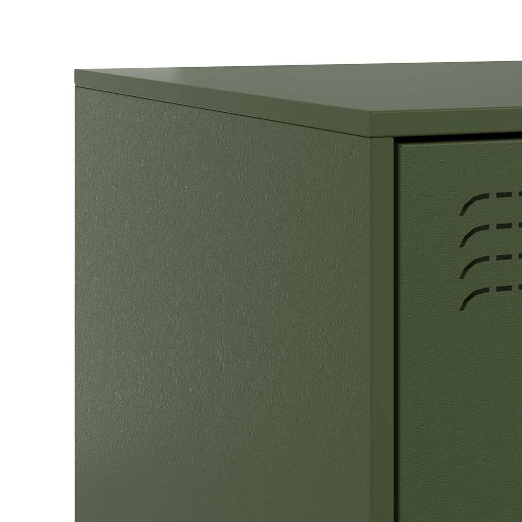 Mesas de cabeceira 2 pcs 34,5x39x62 cm aço verde azeitona