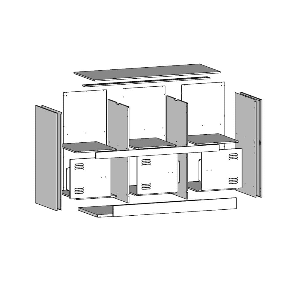 Aparador 99x39x73 cm aço verde azeitona