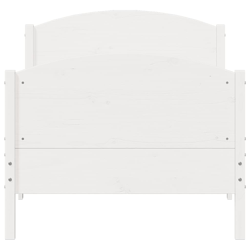 Cama sem colchão 90x190 cm madeira de pinho maciça branco
