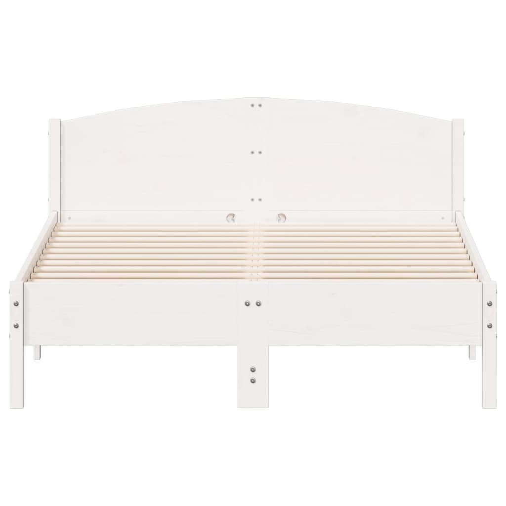 Cama sem colchão 140x190 cm madeira de pinho maciça branco