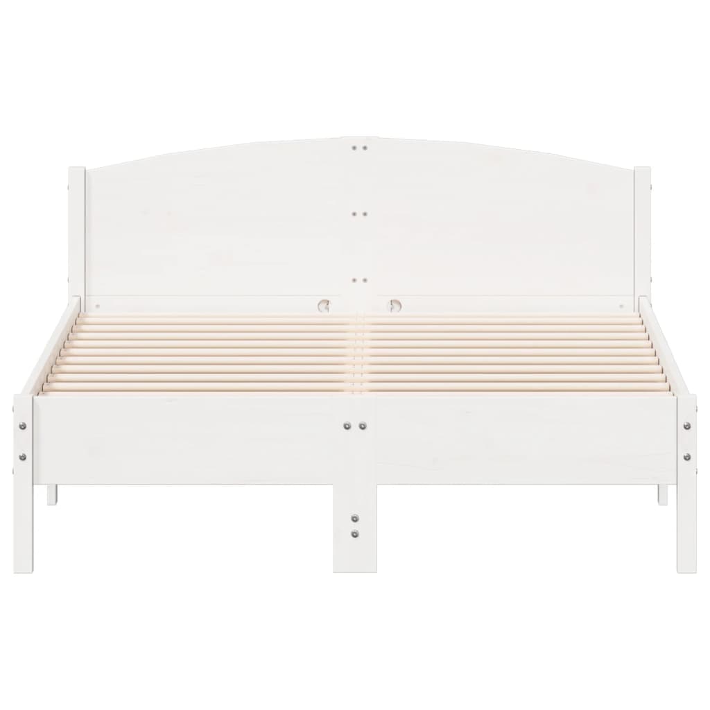 Cama sem colchão 135x190 cm madeira de pinho maciça branco