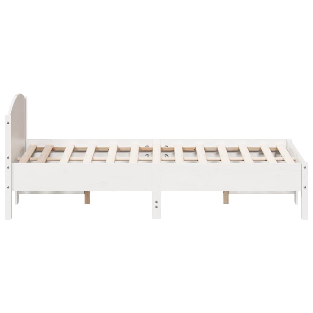 Cama sem colchão 135x190 cm madeira de pinho maciça branco