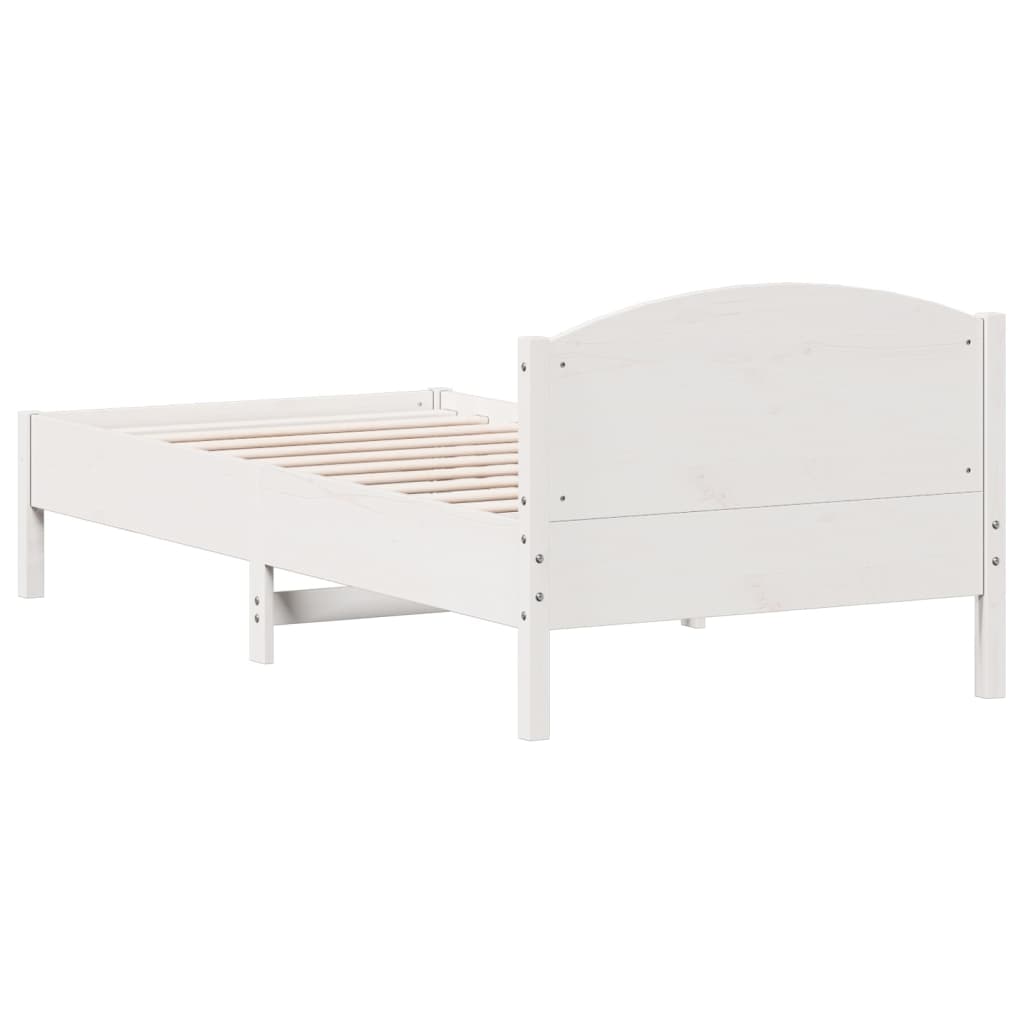 Cama sem colchão 90x200 cm madeira de pinho maciça branco