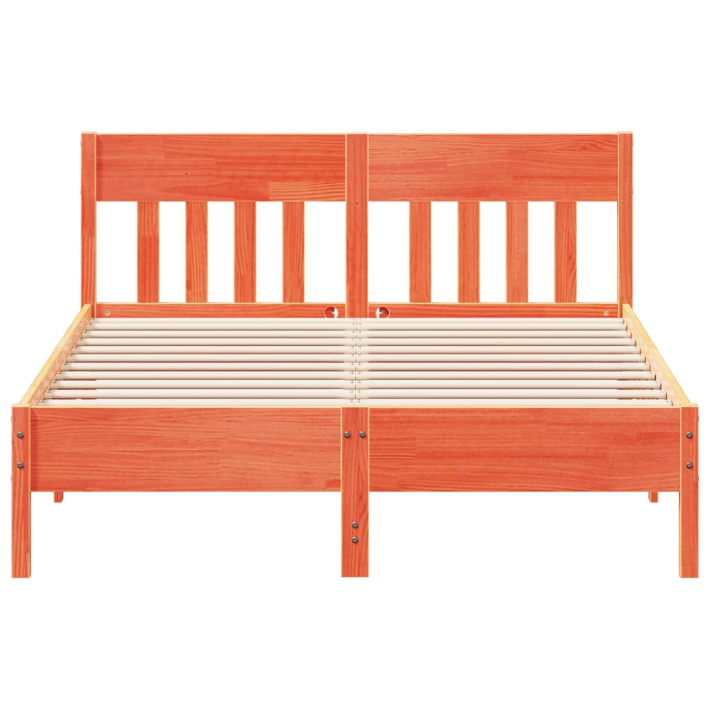 Cama sem colchão 120x190 cm madeira pinho maciça castanho-mel