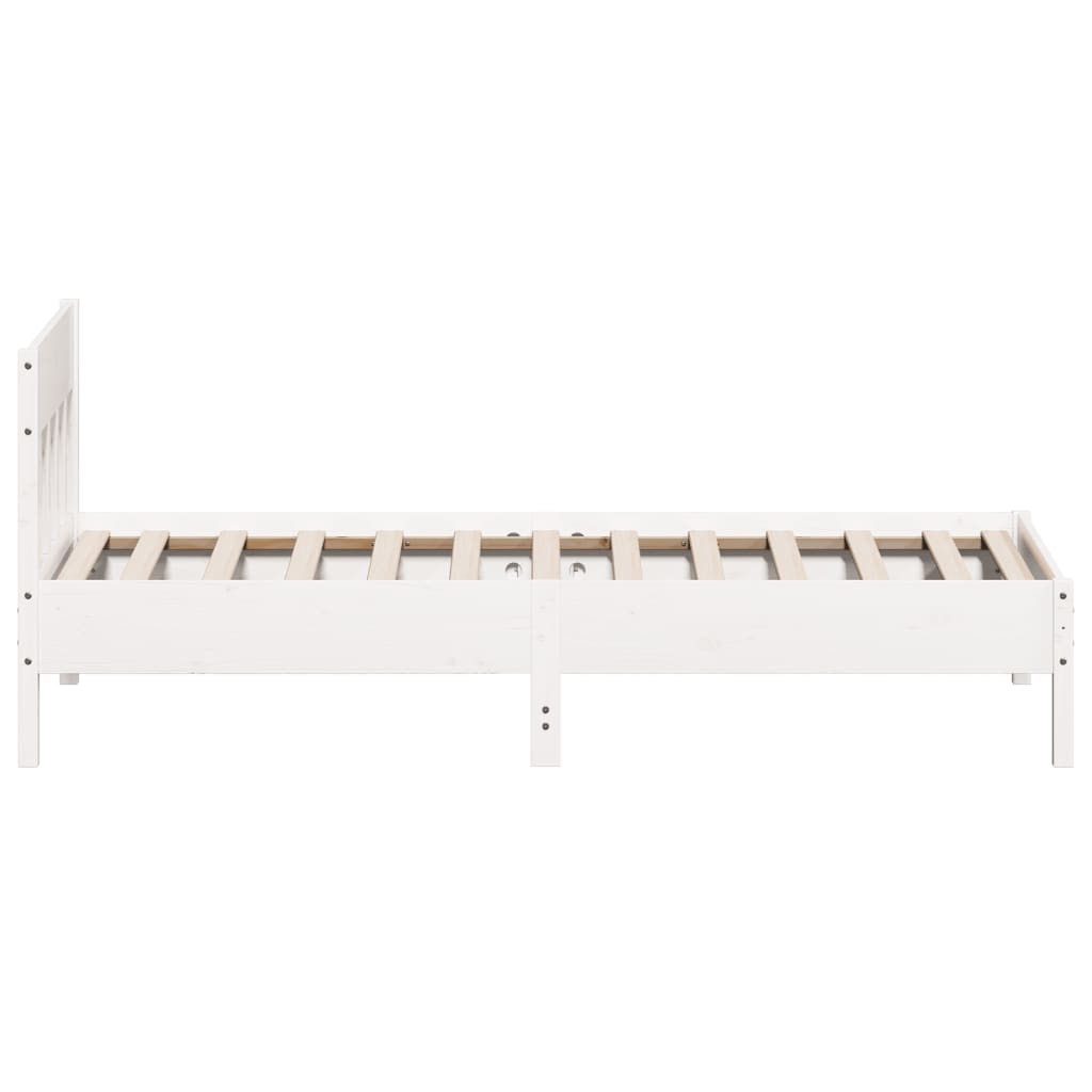 Cama sem colchão 90x190 cm madeira de pinho maciça branco