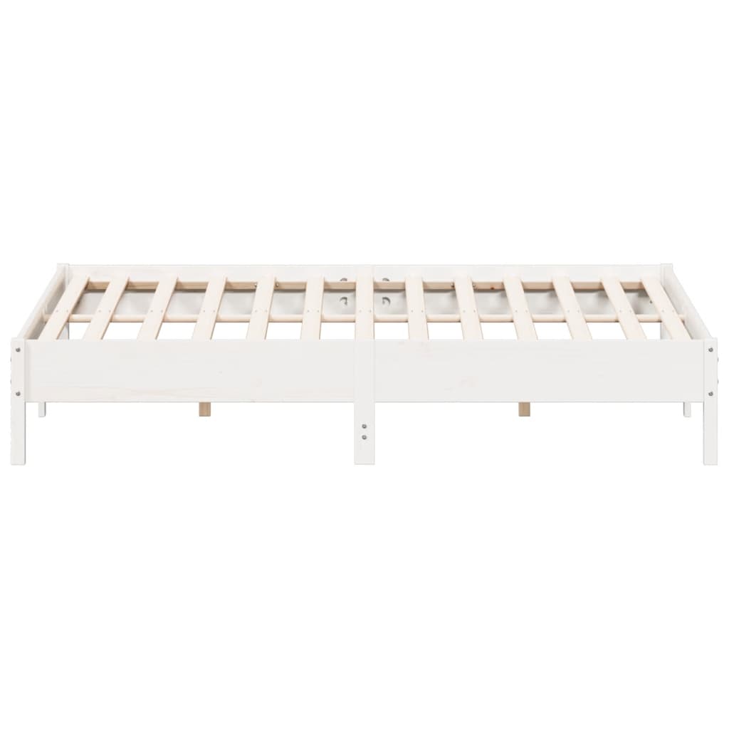 Cama sem colchão 180x200 cm madeira de pinho maciça branco